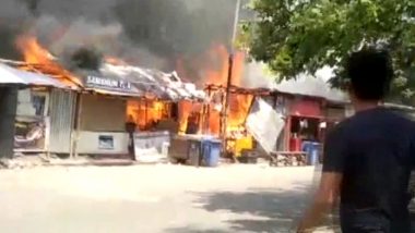 West Bengal Fire: Blaze Erupts At Shop Behind New Town City Centre in North 24 Parganas, Two Fire Tenders Rushed to Spot (Watch Video)