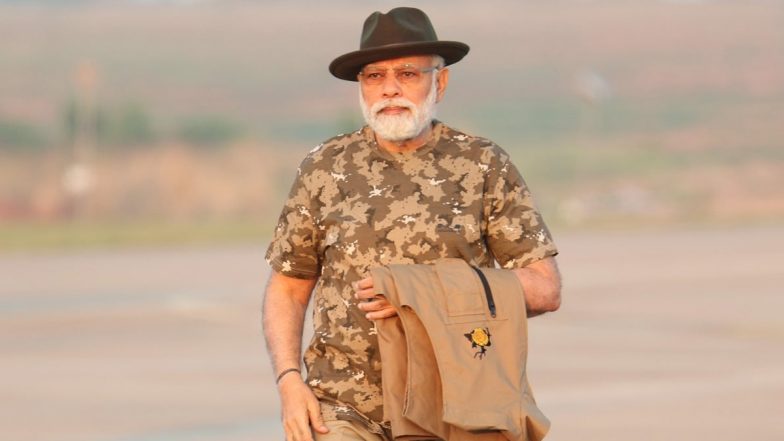 PM Narendra Modi Dons Camouflage T-Shirt, Khaki Pant and Black Hat for Visit to Mudumalai Tiger Reserves in Bandipur Today, PMO Shares Pic of Prime Minister's New Look