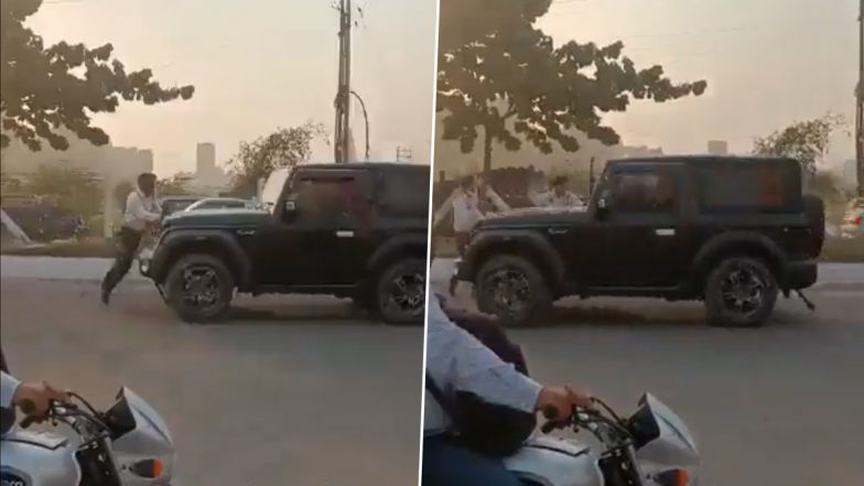 Greater Noida: Thar Driver Tries To Run Over Traffic Police Personnel After Being Asked To Stop, Probe Launched After Video Goes Viral