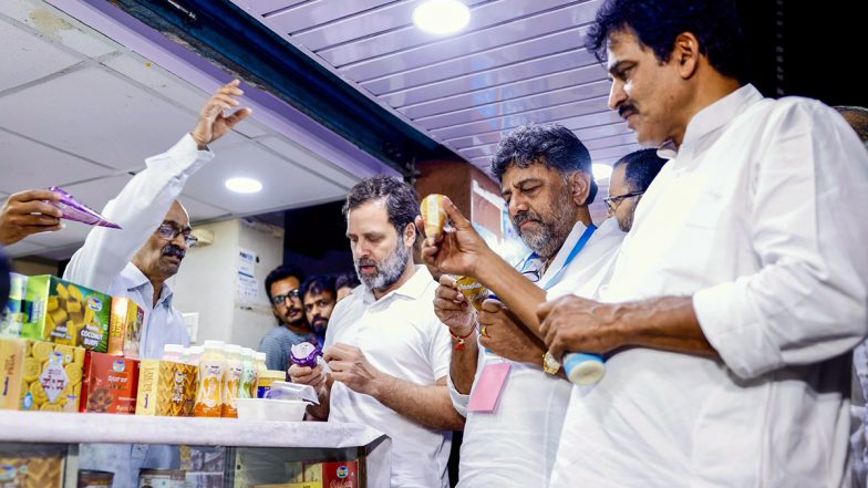 Rahul Gandhi Shares Picture of Him Buying Nandini Product, Says ‘Nandini is The Best’ Amid Controversy Over Amul's Entry in Karnataka