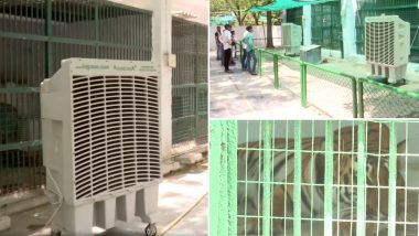 Heatwave in India: Coolers, Sprinklers Installed For Animals At Ahmedabad Zoo to Protect Them From Scorching Heat (Watch Video)