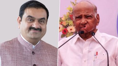 Gautam Adani Meets Sharad Pawar At His Mumbai Residence Weeks After NCP Leader Said Hindenburg Research Report on Adani Group ‘Seems Targeted’ (Watch Video)