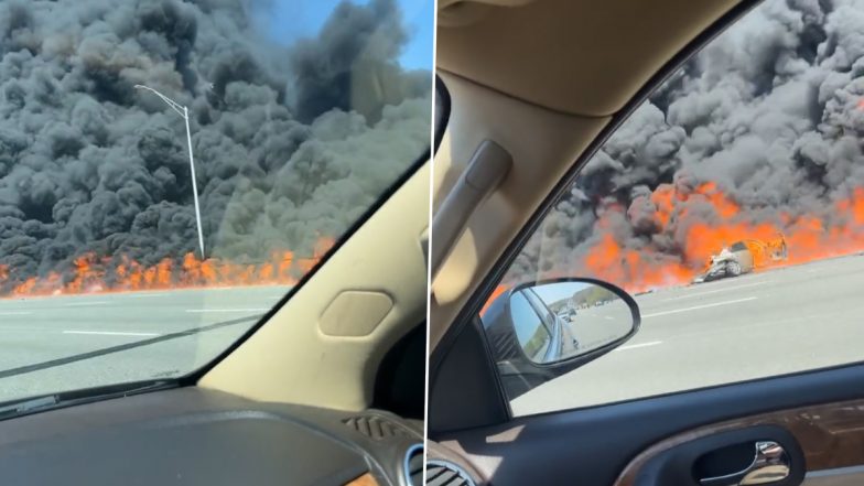 Fuel Tanker Explodes After Colliding With Car on Connecticut Bridge, Video Shows Black Smoke Billowing From Remnants of Truck