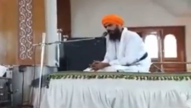 Amritpal Singh Arrested: Watch Video of ‘Waris Punjab De’ Chief Addressing Gurudwara Gathering Before Surrendering to Police in Moga