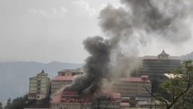 Shimla Fire: Blaze Erupts in IGMC Hospital Due to Cylinder Explosion, Fire Fighting Operations Underway (Watch Video)