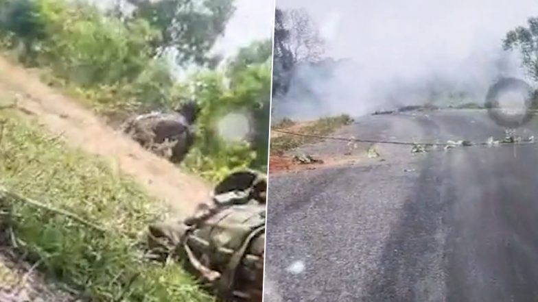 10 Policemen Killed in Chhattisgarh Naxal Attack: Video Showing Terrifying Moments After IED Blast in Dantewada Surfaces