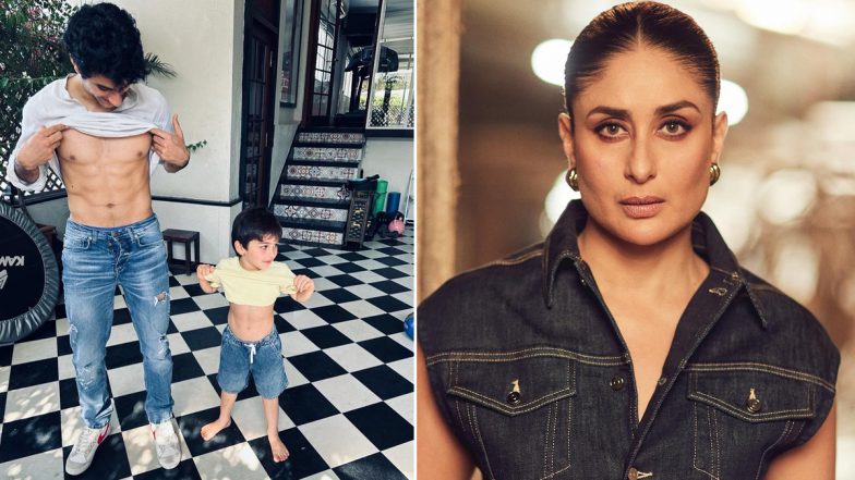 Siblings Ibrahim Ali Khan and Taimur Flaunt Their Abs in New Picture Shared by Kareena Kapoor Khan on Insta (View Post)