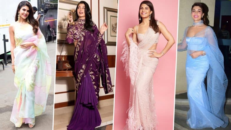 Jacqueline Fernandez की साड़ी लुक्स जो आपके BFF की शादी के लिए परफेक्ट हैं!