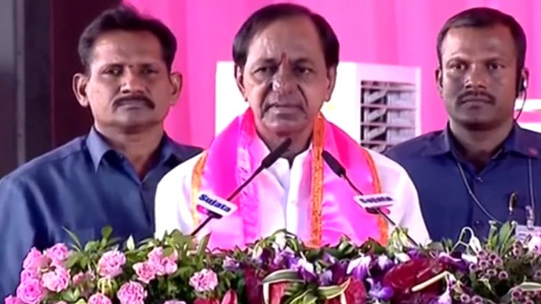 Telangana CM K Chandrashekhar Rao Takes Swipe at PM Narendra Modi and BJP Leaders, Says 'Farmers Are Committing Suicide but They're Bringing and Showing Us Cheetahs From Africa' (Watch Video)