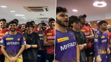 'You Beauty!' KKR Players Have a Blast With Shah Rukh Khan in Post-Match Celebrations After Beating RCB in IPL 2023 (Watch Video)