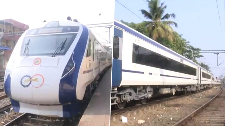 Vande Bharat Train Trial Run in Kerala: Indian Railways Conducts Trial Run of Train18 From Thiruvananthapuram to Ernakulam North Railway Station (Watch Video)