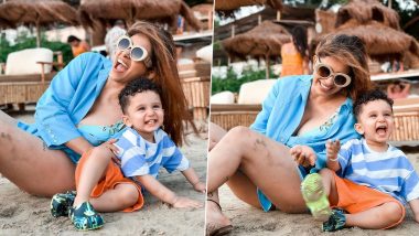 Kishwer Merchant Gives Glimpses of Her Fun Beach Outing With Son Nirvair Rai (View Pics)