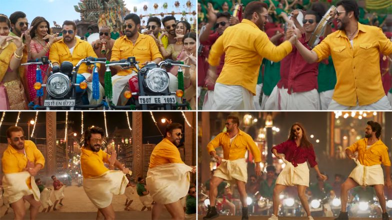 Kisi Ka Bhai Kisi Ki Jaan Song Yentamma: Ram Charan’s Cameo in Salman Khan and Venkatesh Daggubati’s Power-Packed Dance Number Is a Treat for Fans (Watch Video)