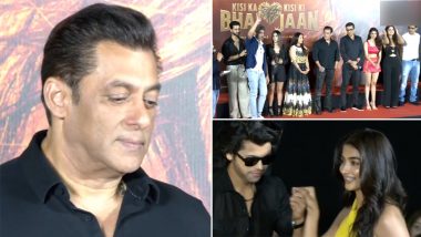 Kisi Ka Bhai Kisi Ki Jaan Trailer Launch: Salman Khan, Pooja Hegde, Shehnaaz Gill, Palak Tiwari, Jagapathi Babu and Others Arrive in Style for the Event (Watch Video)