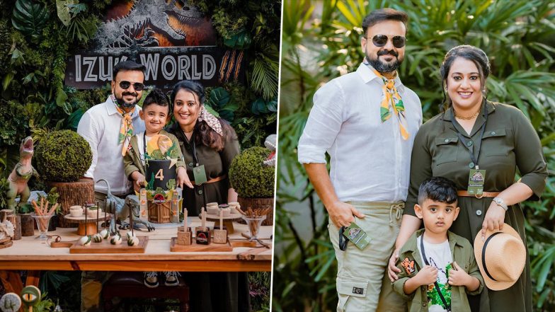 Kunchacko Boban Shares Pics From Son Izahaak’s Fourth Birthday Bash and the Dino-Themed Party Looks a Fun-Filled Affair!