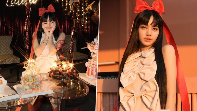 BLACKPINK's Lisa Stuns in Bow-Themed Dress at Her 'Sweet 26' Birthday Bash; Check Out Stylish Pics of the Korean Rapper!