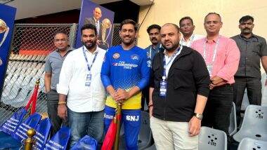 MS Dhoni Felicitated by Mumbai Cricket Association Ahead of MI vs CSK IPL Match, Wankhede Stadium Set to Have 2011 World Cup Victory Memorial (See Pics)