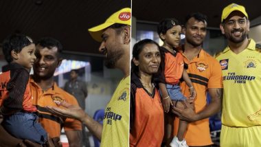 MS Dhoni's Interaction With T Natarajan's Daughter After CSK vs SRH IPL 2023 Match Is the Cutest Video on the Internet!
