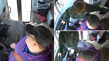 United States: Seventh-Grade Student Dillon Reeves Stops School Bus in Time From Crashing After Driver Loses Consciousness in Michigan (Watch Video)