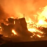 Mumbai Fire: Massive Blaze Erupts at Scrap Compound in Mankhurd Area, Fire Tenders Present at Spot (Watch Video)