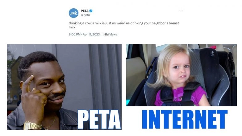 PETA's Tweet Comparing Cow Milk to Neighbour's Breast Milk Sparks Mixed Reactions!