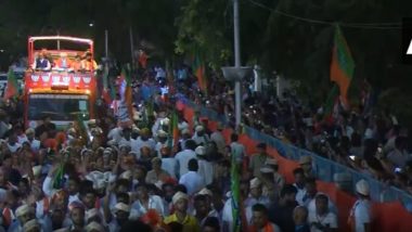 Karnataka Assembly Election 2023: PM Narendra Modi Holds Roadshow in Mysuru (Watch Video)