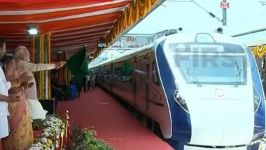 PM Narendra Modi Flags Off Secunderabad-Tirupati Vande Bharat Express Train (Watch Video)