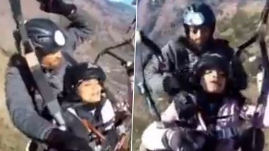 'Mera Pati Bahut Ganda Hai,' Paragliding Video of Woman Scared of Heights Gives Major 'Land Kara De Female Version' Vibes, Watch Funny Clips!