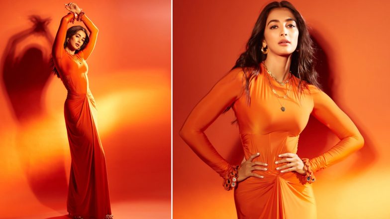 Pooja Hegde Flaunts Her Hourglass Figure in Orange Corset Top and Skirt for  Kisi Ka Bhai Kisi Ki Jaan Promotions (View Pics) | ðŸ‘— LatestLY