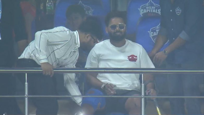 Rishabh Pant Attends Delhi Capitals vs Gujarat Titans IPL 2023 Match at Arun Jaitley Stadium, Pics Go Viral