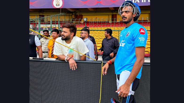 Rishabh Pant Visits Delhi Capitals’ Camp in Bengaluru Ahead of RCB vs DC Match in IPL 2023 (See Pics)