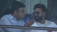Rishabh Pant Meets BCCI Secretary Jay Shah, Cheers for Delhi Capitals in IPL 2023 Match Against Gujarat Titans (Watch Videos)