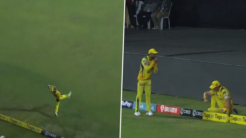 Teamwork Personified! Dwaine Pretorius, Ruturaj Gaikwad Combine to Take a Good Catch to Dismiss Tristan Stubbs During MI vs CSK IPL 2023 Match (Watch Video)