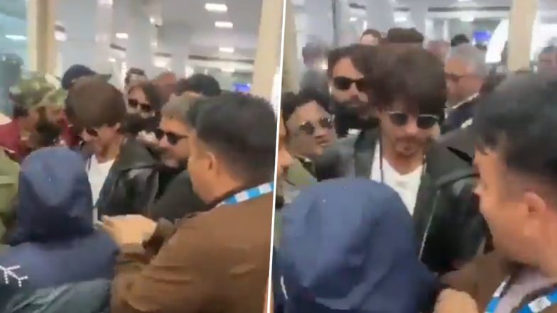 Dunki Star Shah Rukh Khan Gets Mobbed by Fans at Srinagar Airport, Video Goes Viral – WATCH