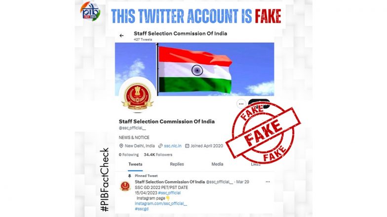 'Ssc_official__' Is the Official Twitter Account of Staff Selection Commission? Government Debunks Fake Account Going Viral on Social Media