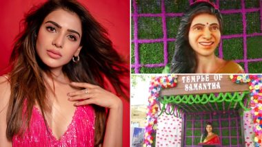 Samantha Ruth Prabhu's Die-Hard Fan Builds Temple for the Actress in Andhra Pradesh; Check Out Viral Pics!