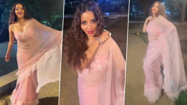 Sexy Bhojpuri Actress Monalisa Is Feeling 'Lovey Dovey' in Baby Pink Saree, Leaving Fans in Awe! Don't Believe Us? Watch Video