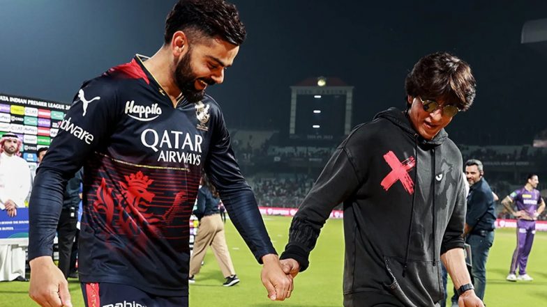 Shah Rukh Khan Teaches Virat Kohli 'Jhoome Jo Pathaan' Hook Step After KKR Wins Against RCB During IPL 2023 Match in Kolkata (Watch Viral Video)