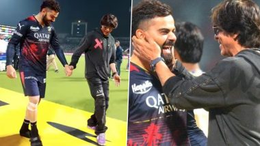 'SRK-Cheeku Ki Jodi Hit!' Shah Rukh Khan and Virat Kohli's Camaraderie Steal the Spotlight at KKR vs RCB's IPL 2023 Match at Eden Gardens, Pics Go Viral