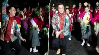 Singapore High Commissioner Simon Wong Dances With Folk Artists During G20 Tourism Working Group Meeting in Darjeeling (Watch Video)