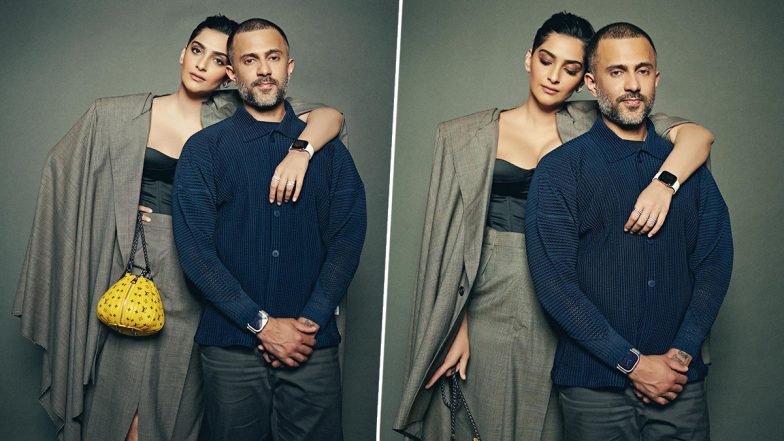 Sonam Kapoor and Her 'Handsome Date' Anand Ahuja Deck Up In Chic Outfits for Apple Store Launch in Mumbai (View Pics)