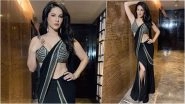 Sunny Leone Looks HOT in Black Saree and Sleeveless Blouse, Gives Fans Major 'Wedding Vibes' (View Photos)