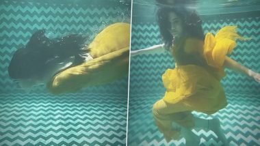 Taapsee Pannu Swims Underwater Inside a Pool in Saree As She Gives 'Mermaid' a Desi Makeover (Watch Video)
