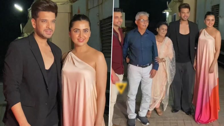 Tejasswi Prakash and Karan Kundrra Arrive in Style at Actress' Marathi Film School College Ani Life's Special Screening in Mumbai (View Pics and Video)