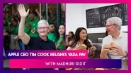 Apple CEO Tim Cook Relishes Vada Pav In Mumbai With Madhuri Dixit, Tweets &lsquo;It Was Delicious!&rsquo;