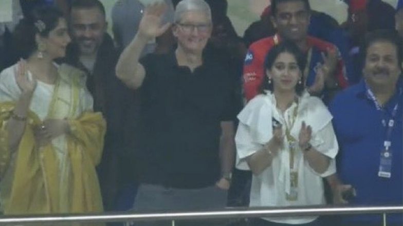 Tim Cook Watches DC vs KKR IPL 2023 Match, Apple CEO's Picture at Arun Jaitley Stadium Goes Viral!