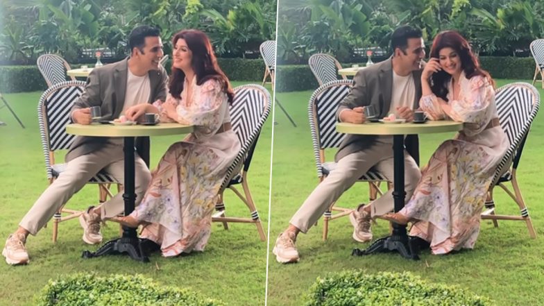 Twinkle Khanna Drops BTS Video With Akshay Kumar From Their Shoot Diaries; Watch the Couple Enjoying ‘Tea Date’