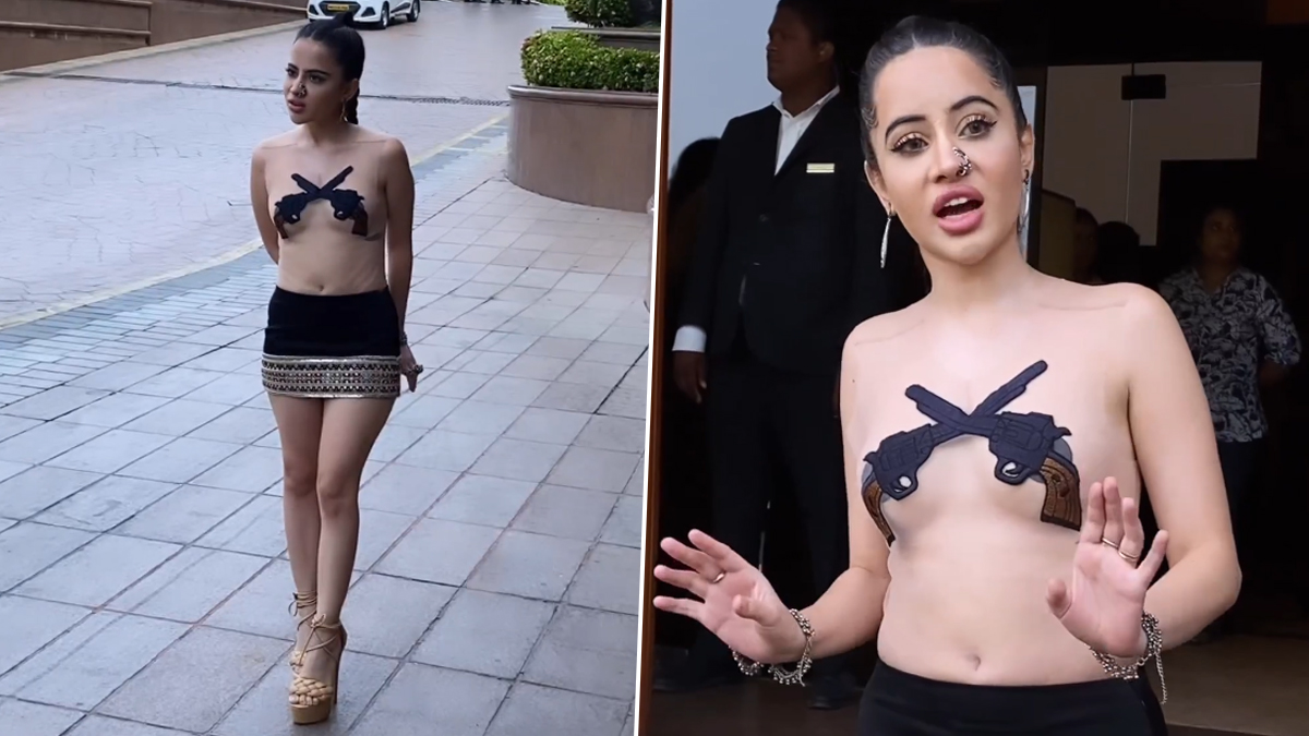 Uorfi Javed Cover Her B**bs With Gun-Shaped Pasties, Calls Her Outfit  Inspired by Saas Bahu Aur Flamingo Show (Watch Video) | ðŸ‘— LatestLY
