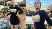 'Painted Boobs'! Uorfi Javed Stuns in Black Mini Dress With Painted Breasts and Nipples, Asks 'How Much Is Too Much'! (View NSFW Pics)