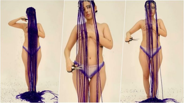784px x 441px - Urfi Javed XXX-Plicit Topless Video Shows Influencer Chop Her Beaded 'Hair'  in a Super Crazy Reel Inspired by Kimhekim | ðŸ‘— LatestLY